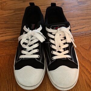 Skechers canvas lace up sneakers roadies true roots womens size 8 black